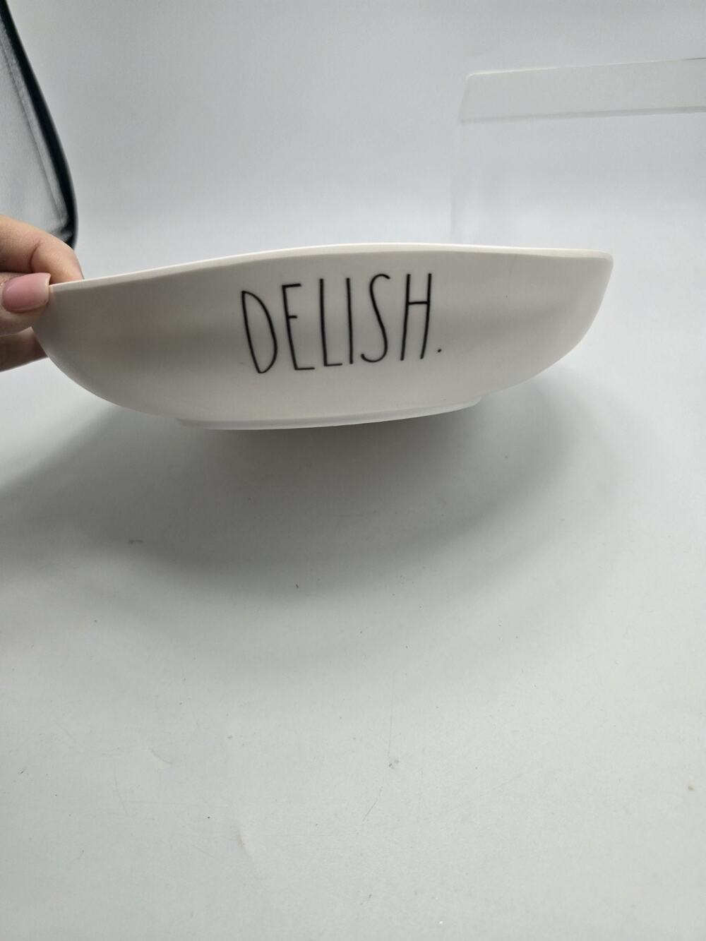 Rae Dunn Dinner Bowls DELISH Melamine Ivory With Black Letters